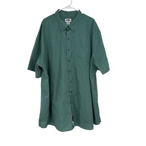 HB Fit by DXL Green Button Down Shirt 3XLT NWT Big Tall Short Sleeve
